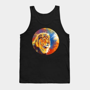 Majesty - Lion portrait colorful animal painting Tank Top